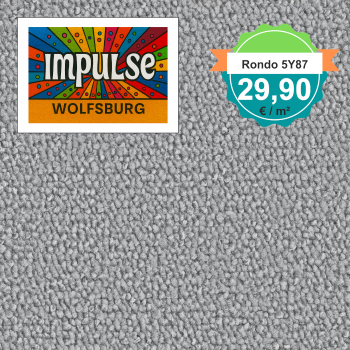 Vorwerk Teppichboden in Draufsicht – hellgraue Schlingenware mit feiner Struktur, gleichmäßige Oberfläche in moderner Optik